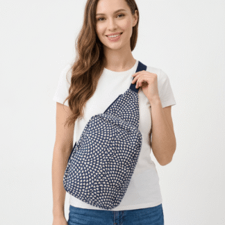 Riñonera Bandolera Doris Artesanal - Hecha a Mano con Algodón Resistente OEKO-TEX Azul