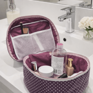 Neceser Cuadrado de Gran Capacidad Modelo Purple – Loneta OEKO-TEX Acolchada