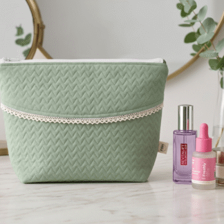 Neceser Grande Decorado Modelo Green – Loneta OEKO-TEX Tonos Pastel Semirrígido