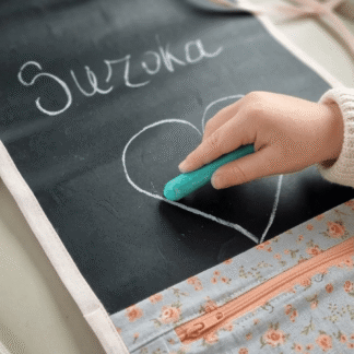 Pizarra Portátil Enrollable Estampado Flores para Niños - Algodón OEKO-TEX - Viajes en Coche