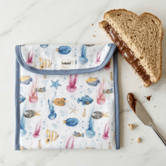 Bolsita Reutilizable para Sandwich Ecológica marina Hecha a Mano | Alternativa Zero Waste